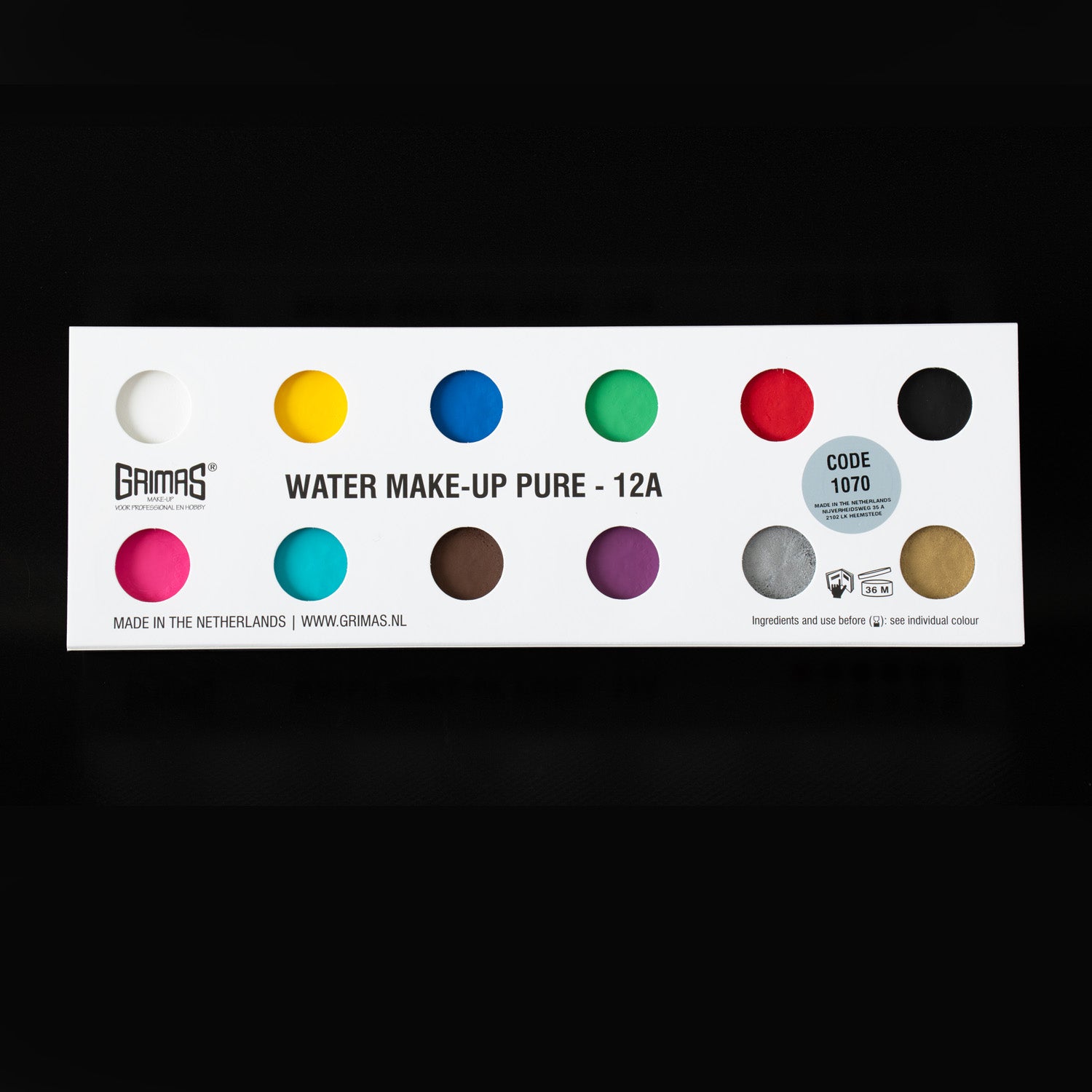 Grimas - Water - Make-Up - Palette - 12 Stuks - The Spotlight Make-Up