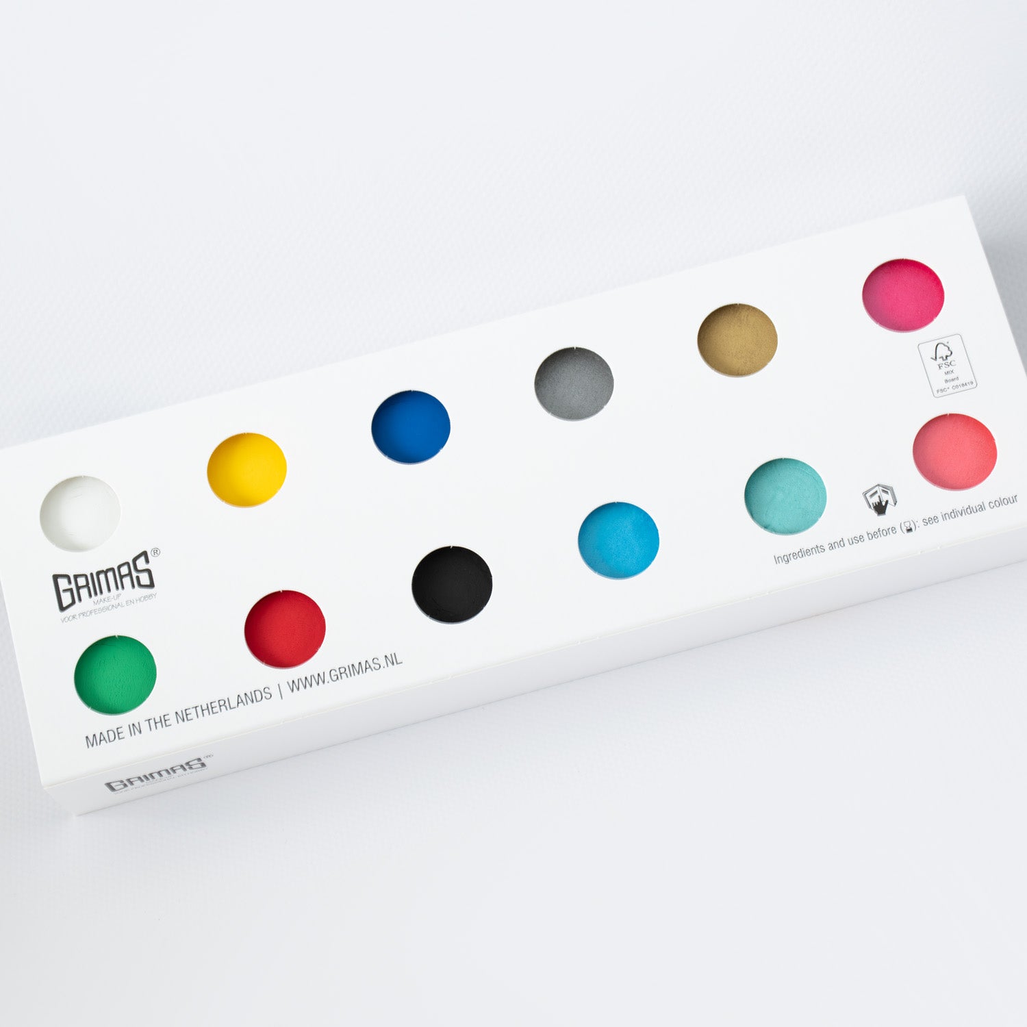 Grimas - Water - Make-Up - Palette - 12 Stuks - The Spotlight Make-Up