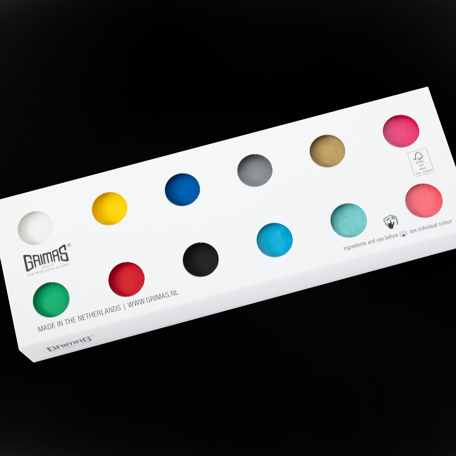 Grimas - Water - Make-Up - Palette - 12 Stuks - The Spotlight Make-Up
