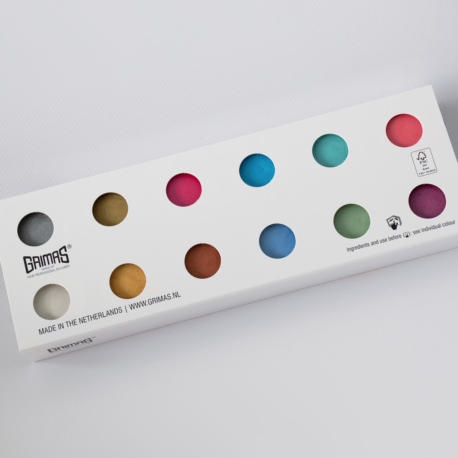 Grimas - Water - Make-Up - Palette - 12 Stuks - The Spotlight Make-Up