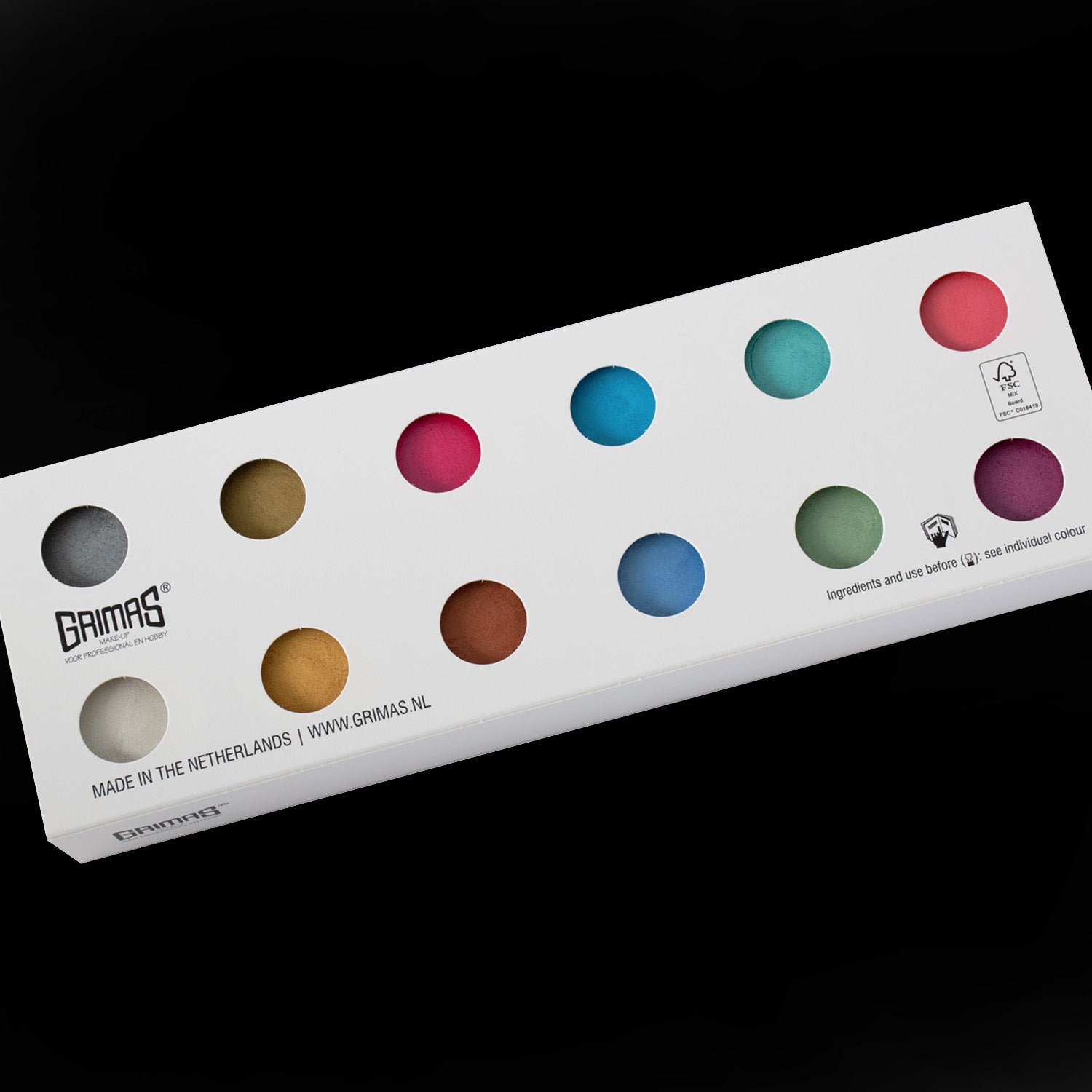 Grimas - Water - Make-Up - Palette - 12 Stuks - The Spotlight Make-Up