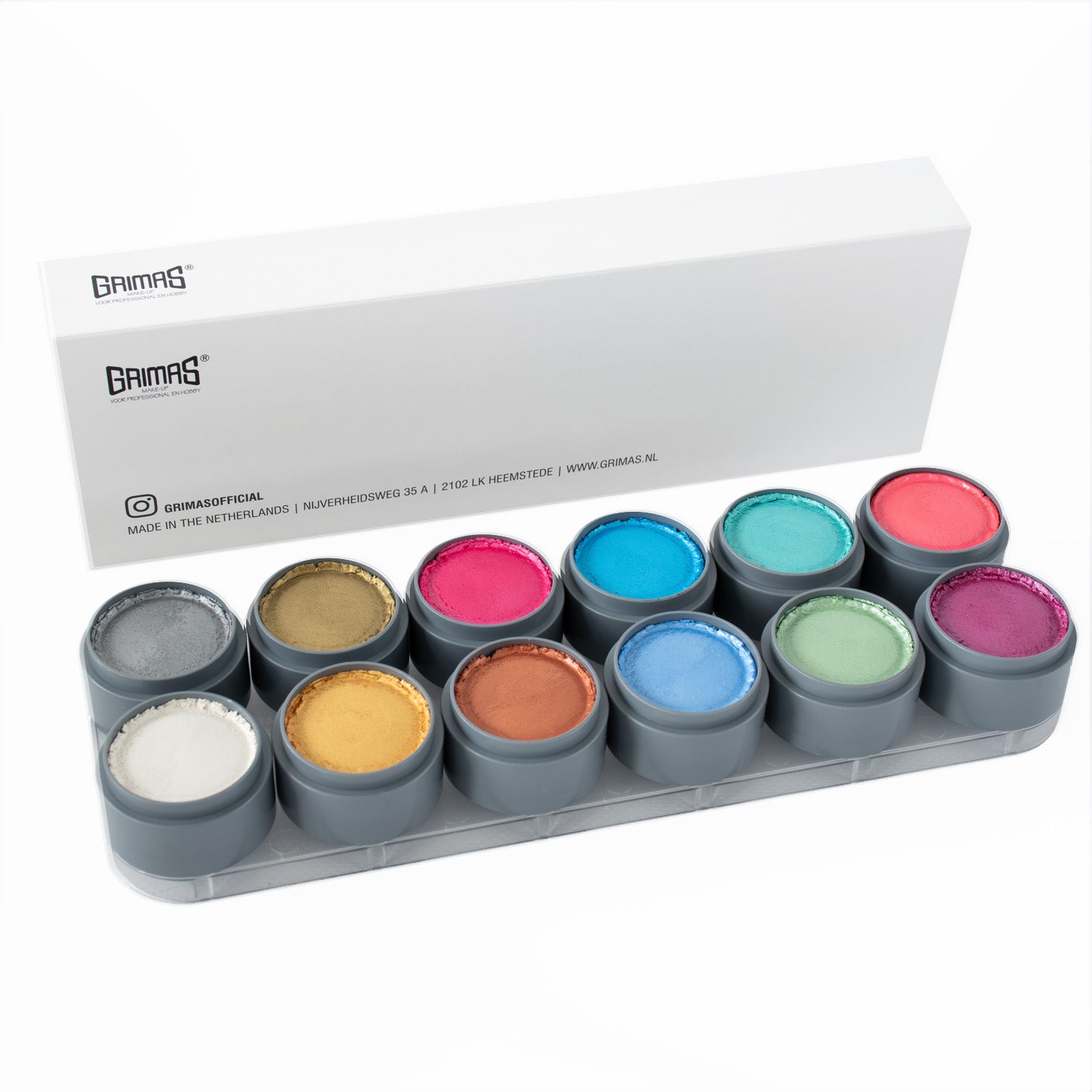 Grimas - Water - Make-Up - Palette - 12 Stuks - The Spotlight Make-Up
