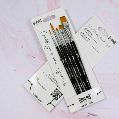 Face Paint Brush Set Round/Flat