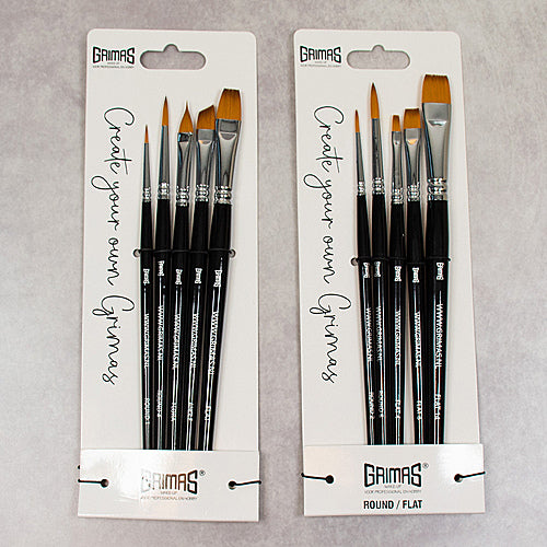 Face Paint Brush Set Round/Flat