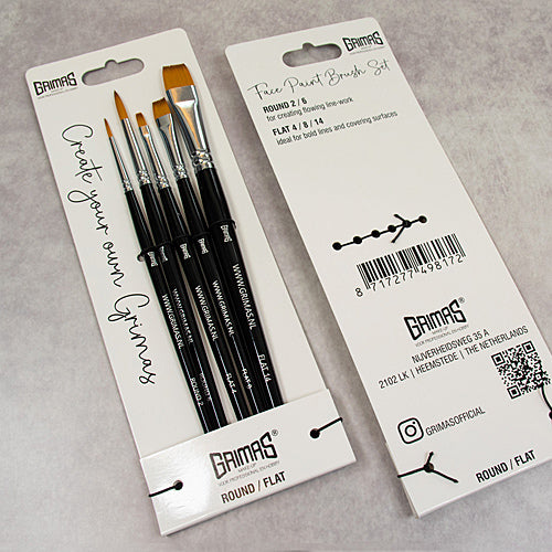 Face Paint Brush Set Round/Flat