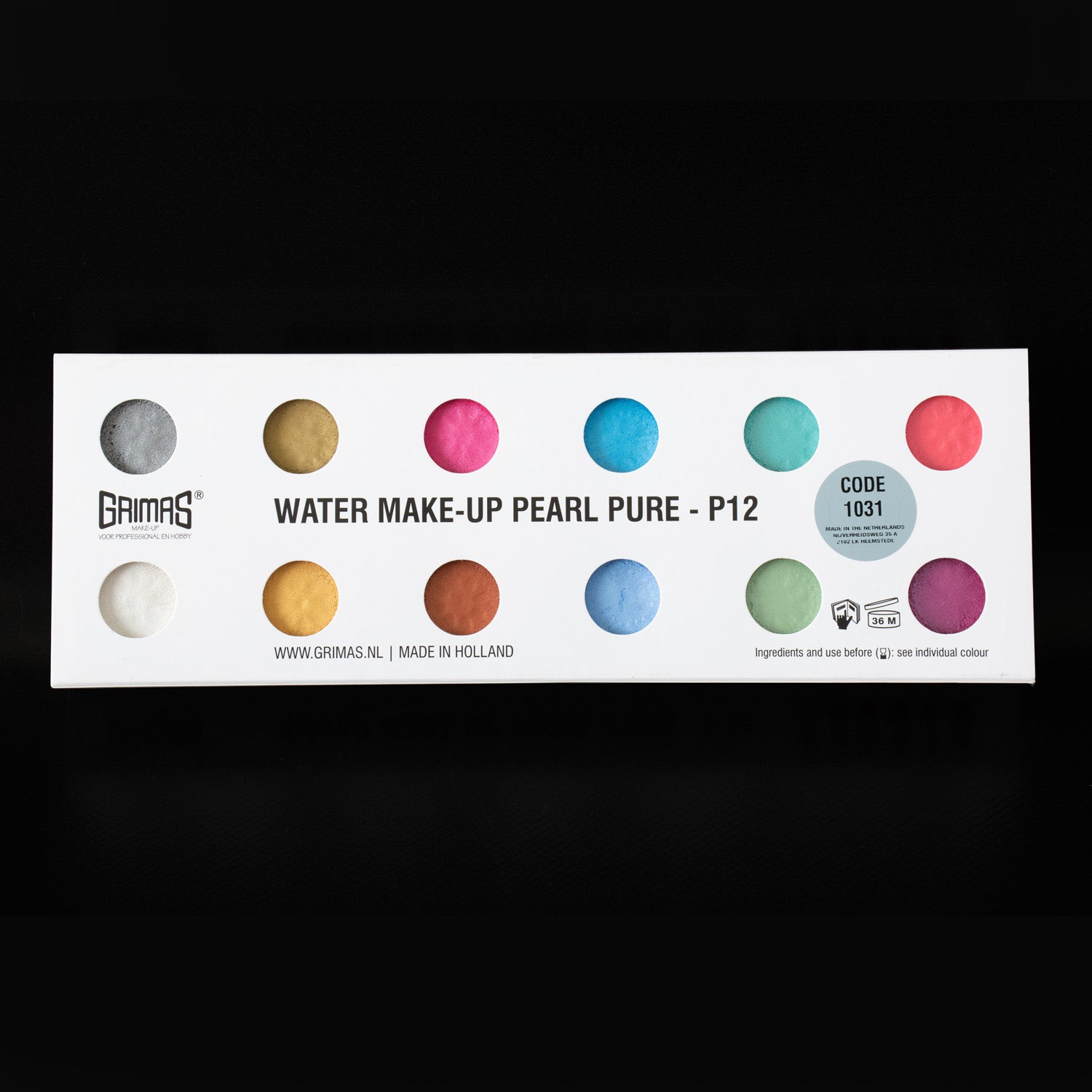 Grimas - Water - Make-Up - Palette - 12 Stuks - The Spotlight Make-Up