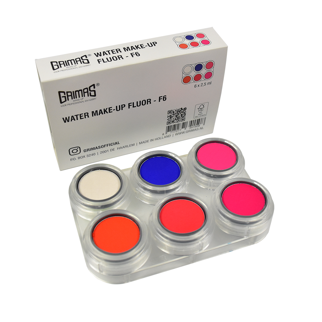 Grimas - Water - Make-Up - Palette - 6 Stuks - The Spotlight Make-Up