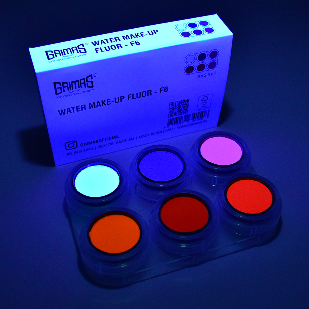 Grimas - Water - Make-Up - Palette - 6 Stuks - The Spotlight Make-Up