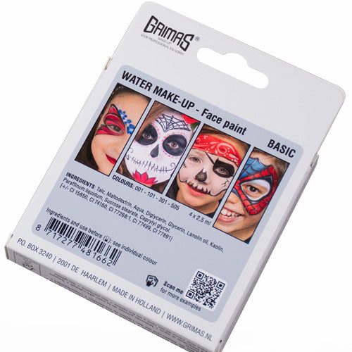 Grimas - Water - Make-Up - Palette - 4 Stuks - The Spotlight Make-Up