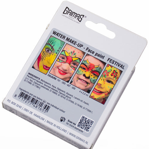 Grimas - Water - Make-Up - Palette - 4 Stuks - The Spotlight Make-Up