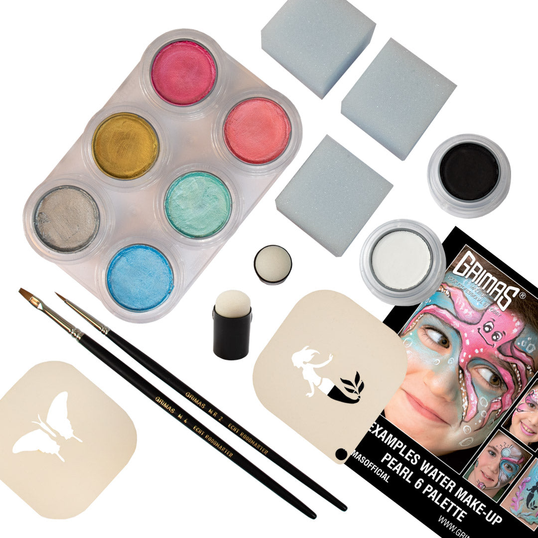 Grimas - Water - Make-Up - Palette - 6 Stuks - The Spotlight Make-Up