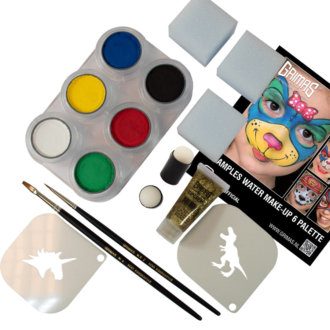 Grimas - Water - Make-Up - Palette - 6 Stuks - The Spotlight Make-Up