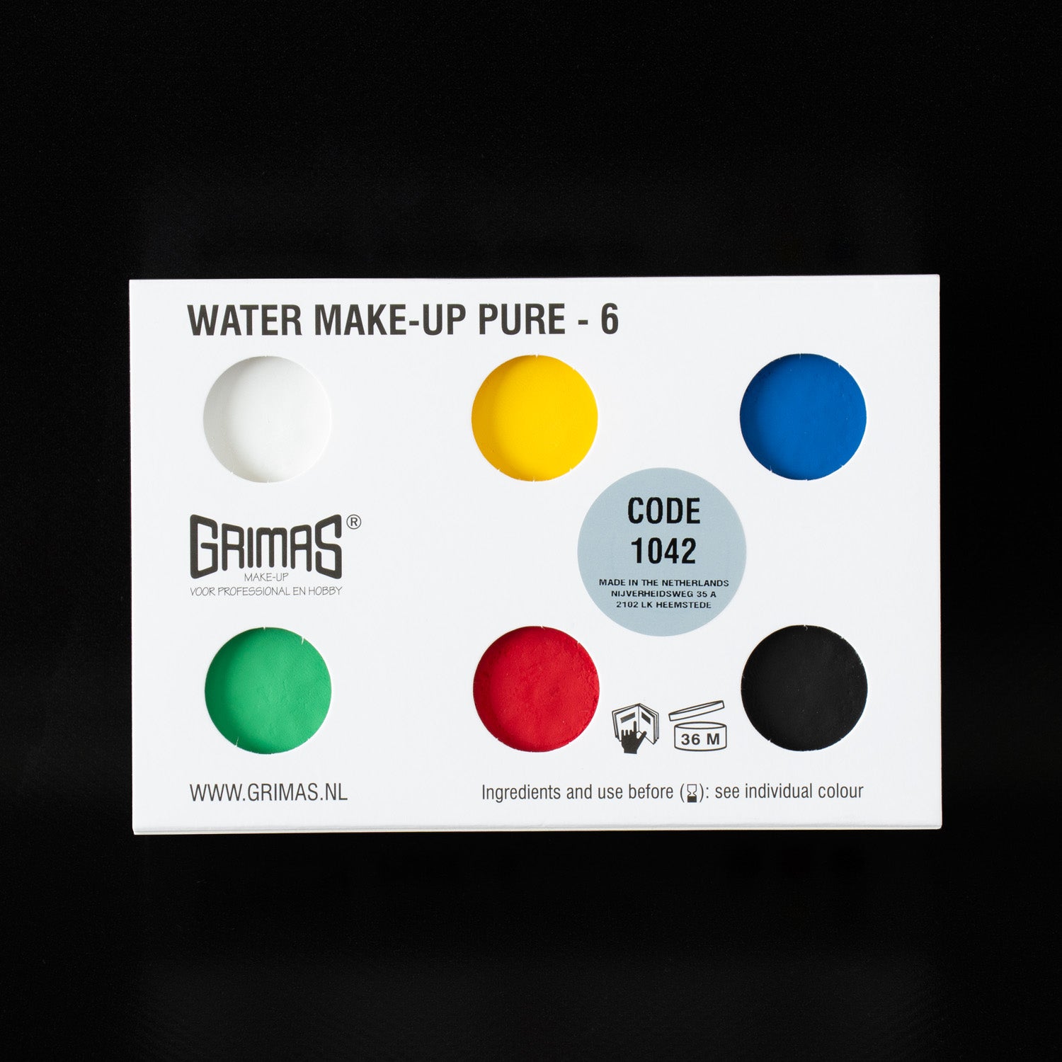 Grimas - Water - Make-Up - Palette - 6 Stuks - The Spotlight Make-Up