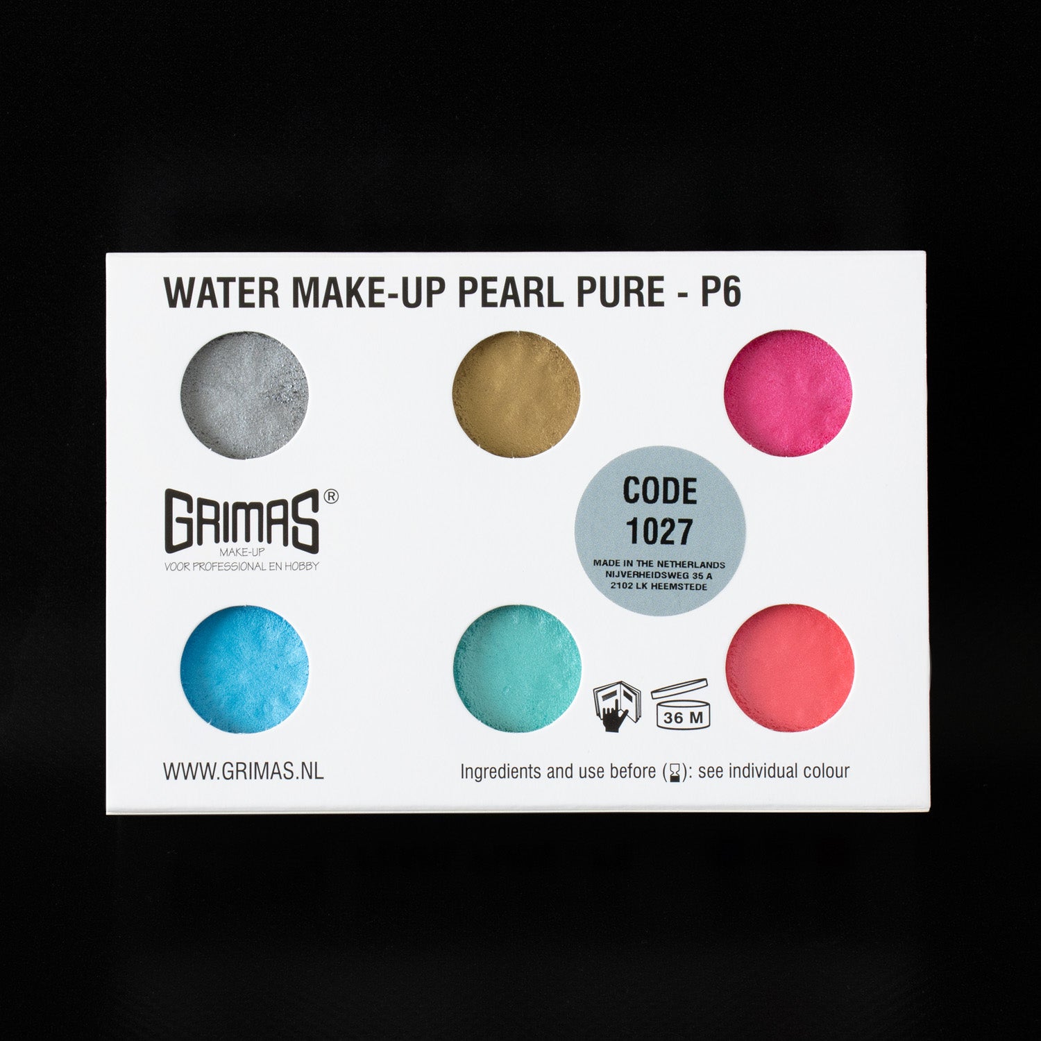 Grimas - Water - Make-Up - Palette - 6 Stuks - The Spotlight Make-Up
