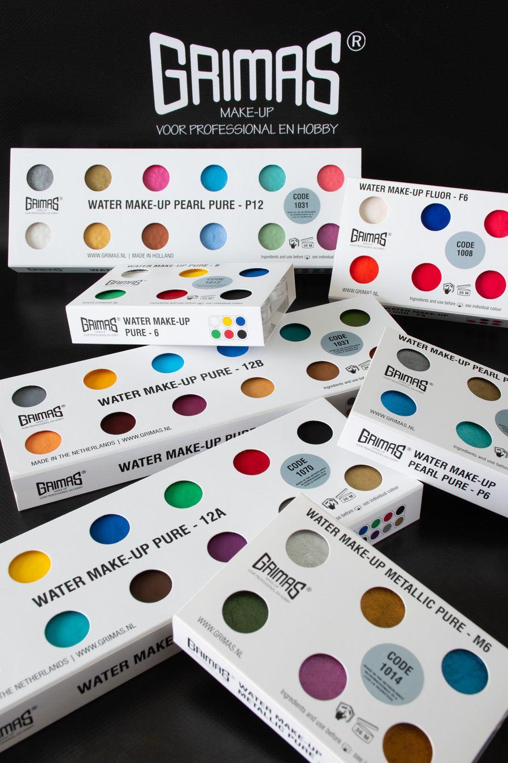 Grimas - Water - Make-Up - Palette - 12 Stuks - The Spotlight Make-Up