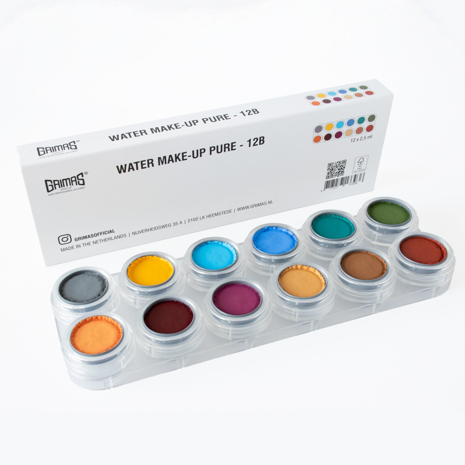 Grimas - Water - Make-Up - Palette - 12 Stuks - The Spotlight Make-Up