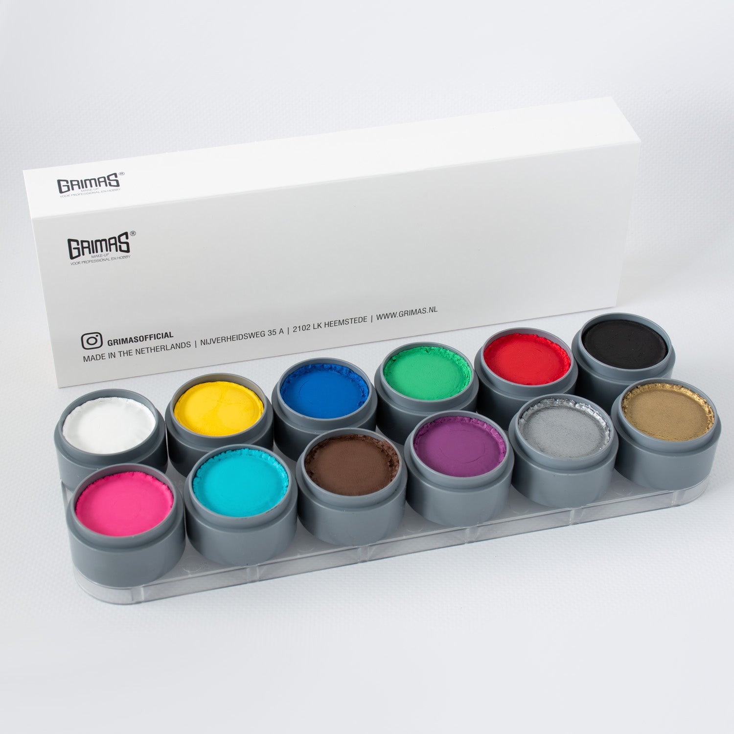 Grimas - Water - Make-Up - Palette - 12 Stuks - The Spotlight Make-Up