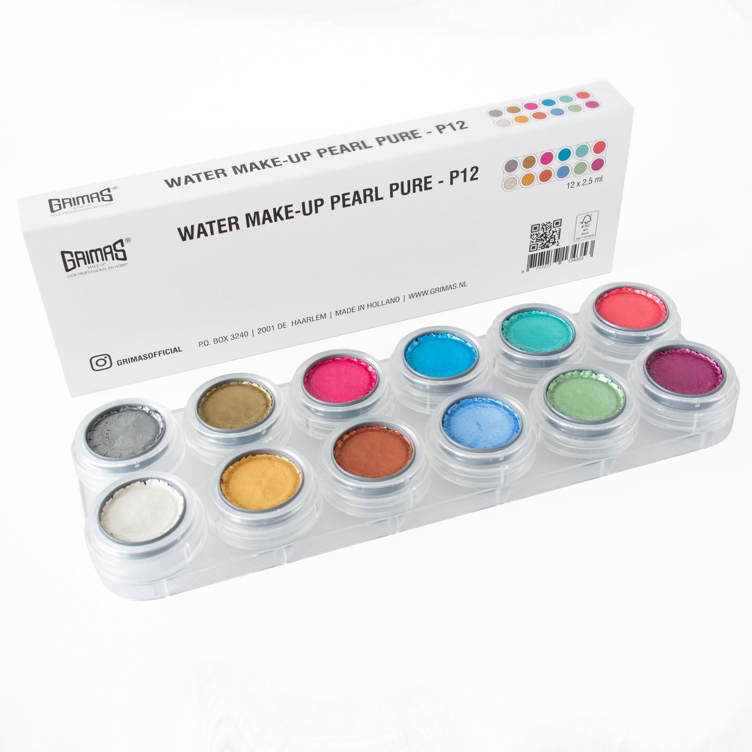 Grimas - Water - Make-Up - Palette - 12 Stuks - The Spotlight Make-Up