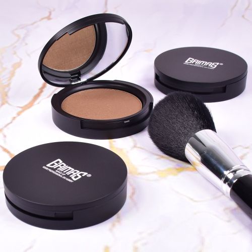 ✨ Grimas Bronzing Powder Shimmer – Golden Glow Bronzer 3x en Blush Brush
