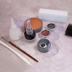 grimas-derma-wax-realistische-special-effects-wax Dermawax spatula, Artificial eye 301, disposable make-up sponges, dermawax 60ml, multi remover 25ml, stoppelsponge, Filmblood D 25ml, water make-up pure 101 &504, R4 Brush