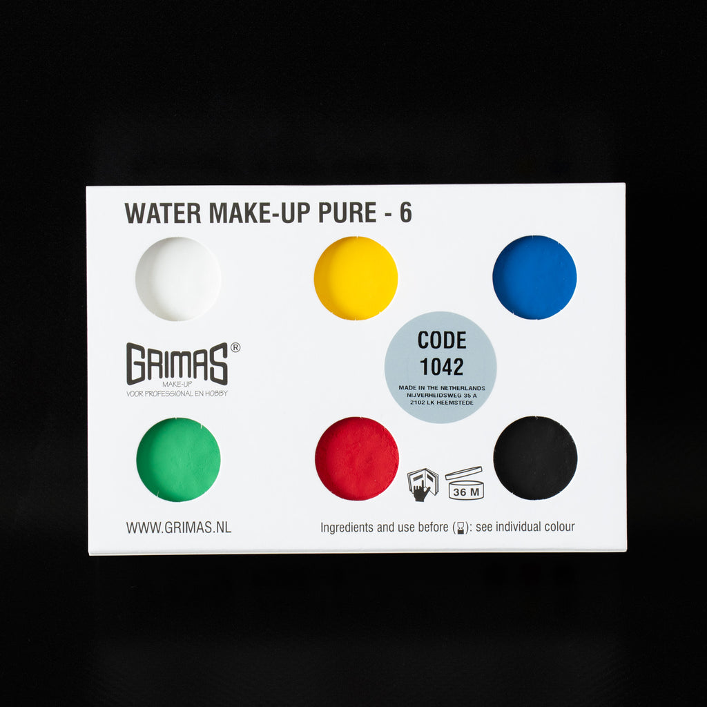 Grimas - Water - Make-Up - Palette - 6 Stuks - The Spotlight Make-Up