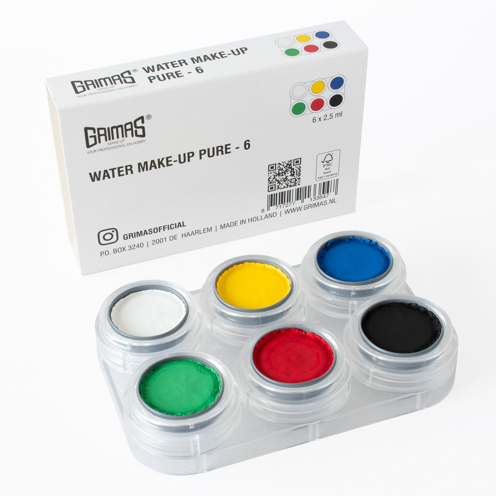 Grimas - Water - Make-Up - Palette - 6 Stuks - The Spotlight Make-Up